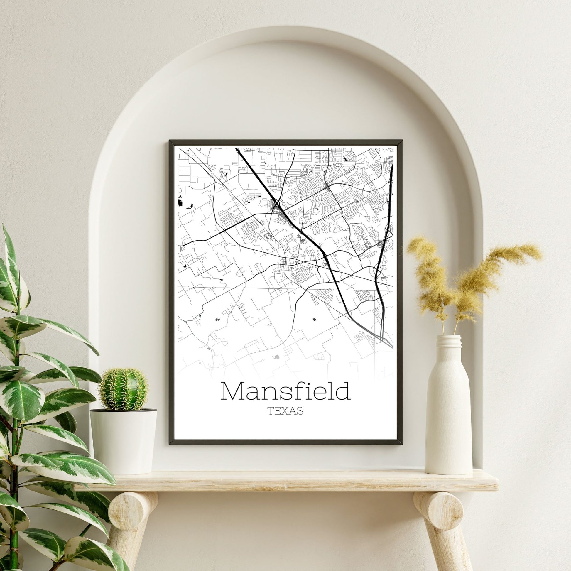 Mansfield Texas City Map Poster - GroovyGrove