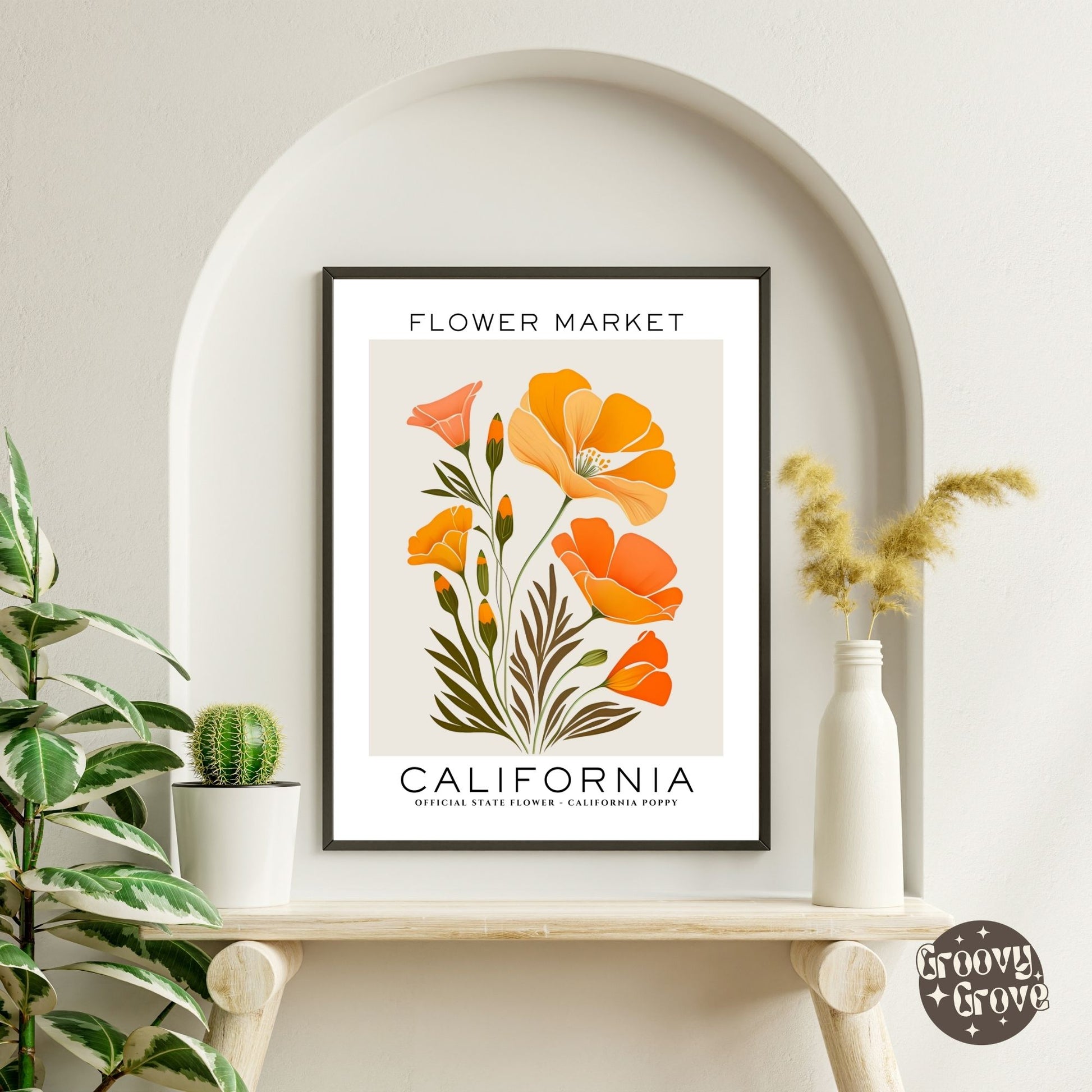 California Flower Market Poster - GroovyGrove