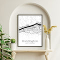 Huntington West Virginia City Map Poster - GroovyGrove