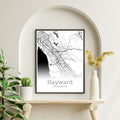 Hayward California City Map Poster - GroovyGrove