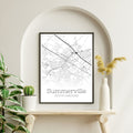 Summerville South Carolina City Map Poster - GroovyGrove