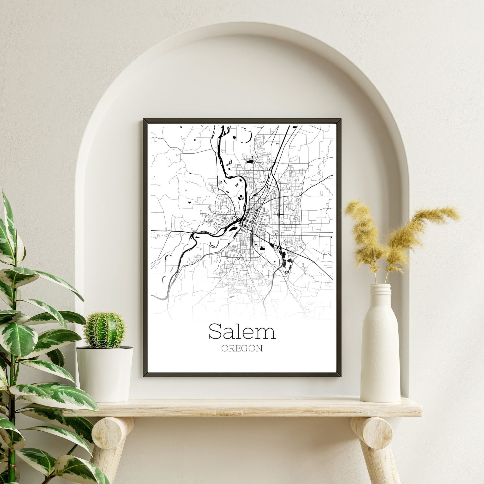 Salem Oregon City Map Poster - GroovyGrove