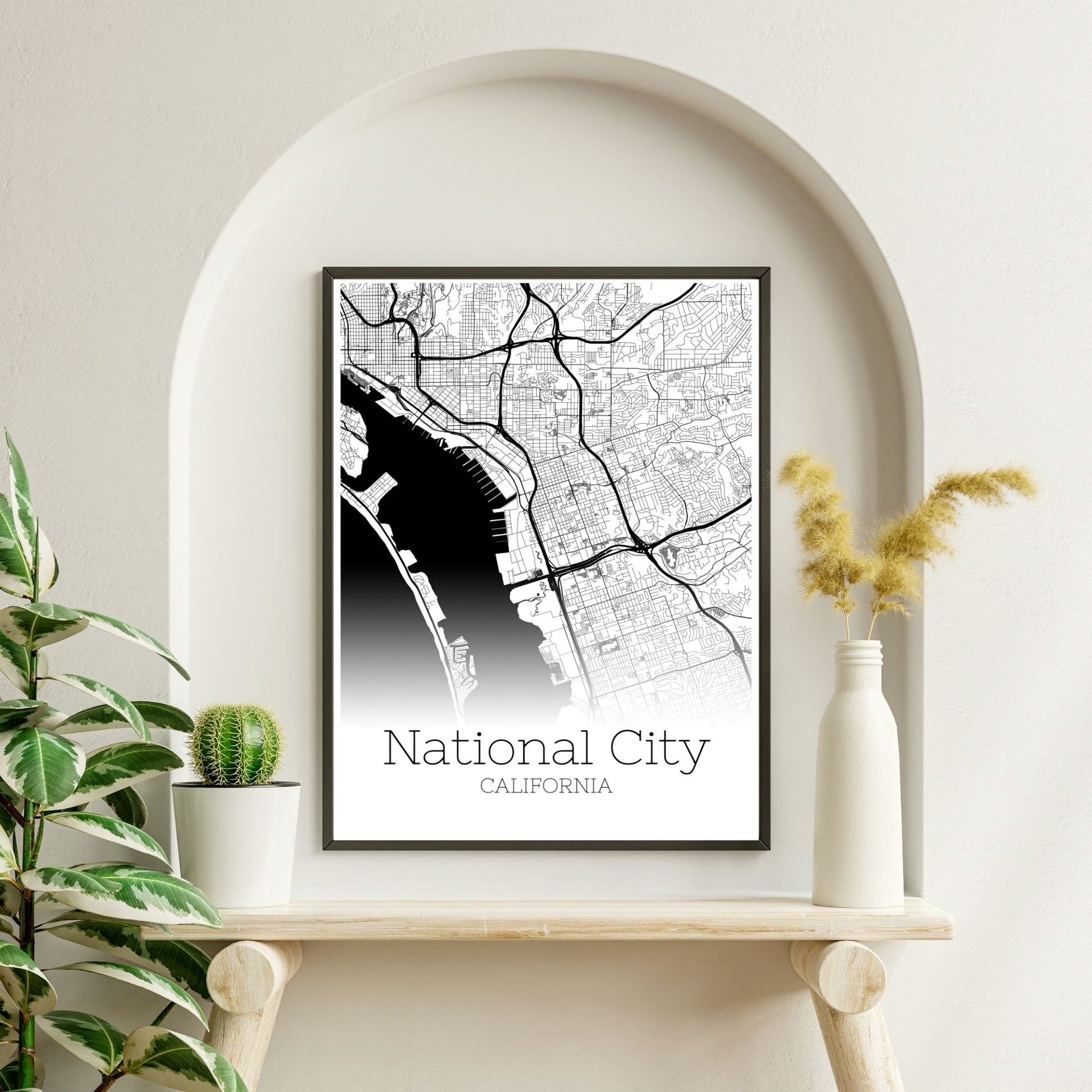 National City California Map Poster - GroovyGrove