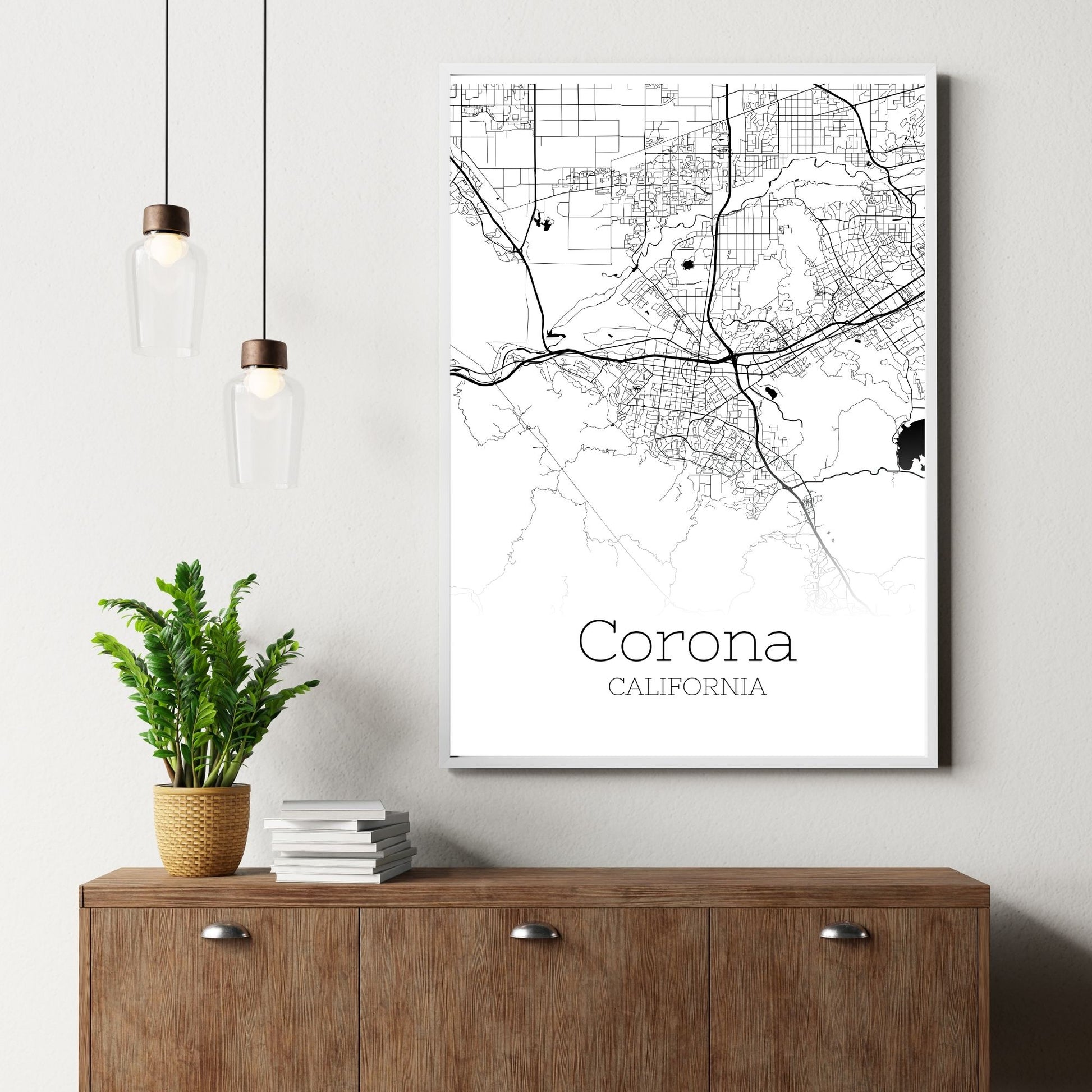 Corona California City Map Poster - GroovyGrove