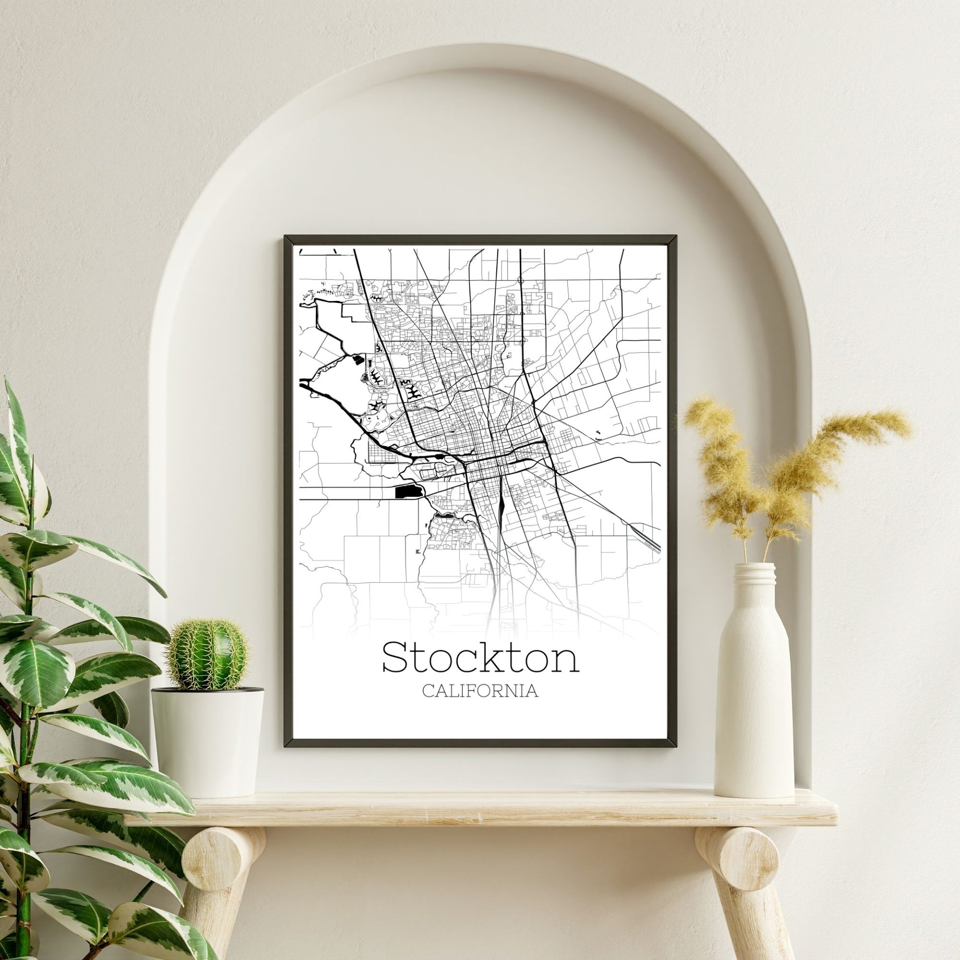 Stockton California City Map Poster - GroovyGrove