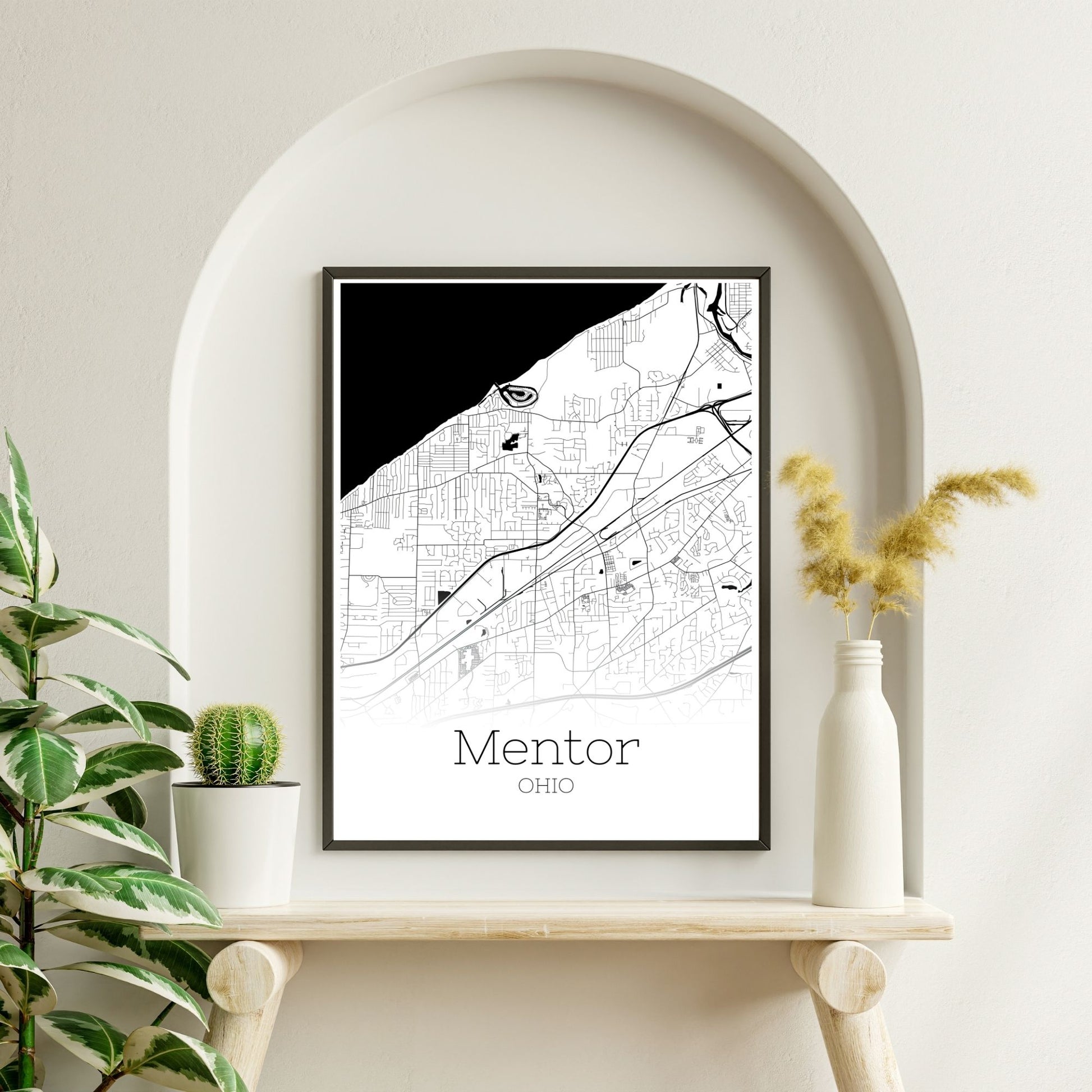 Mentor Ohio City Map Poster - GroovyGrove