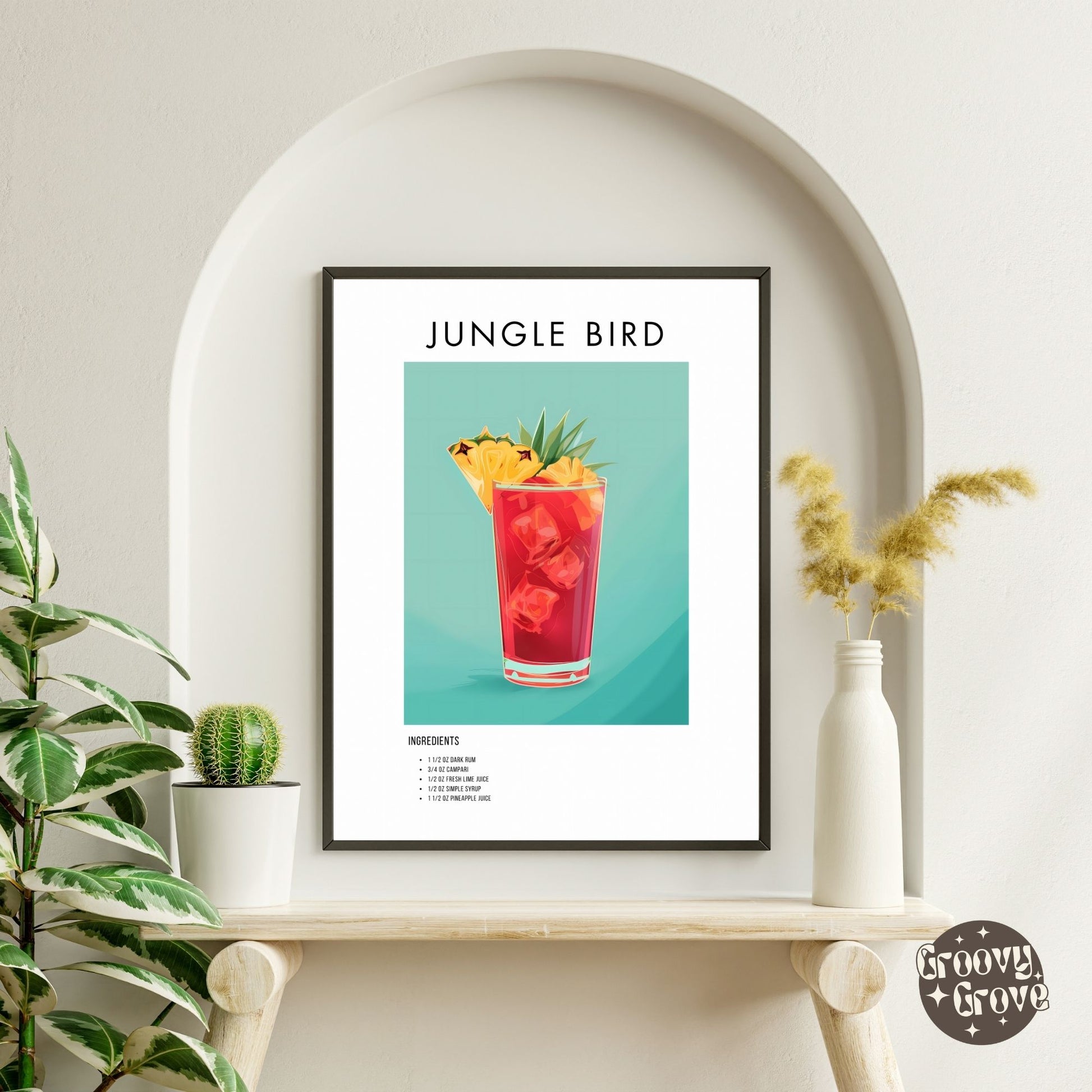 Jungle Bird Retro Cocktail Poster - GroovyGrove