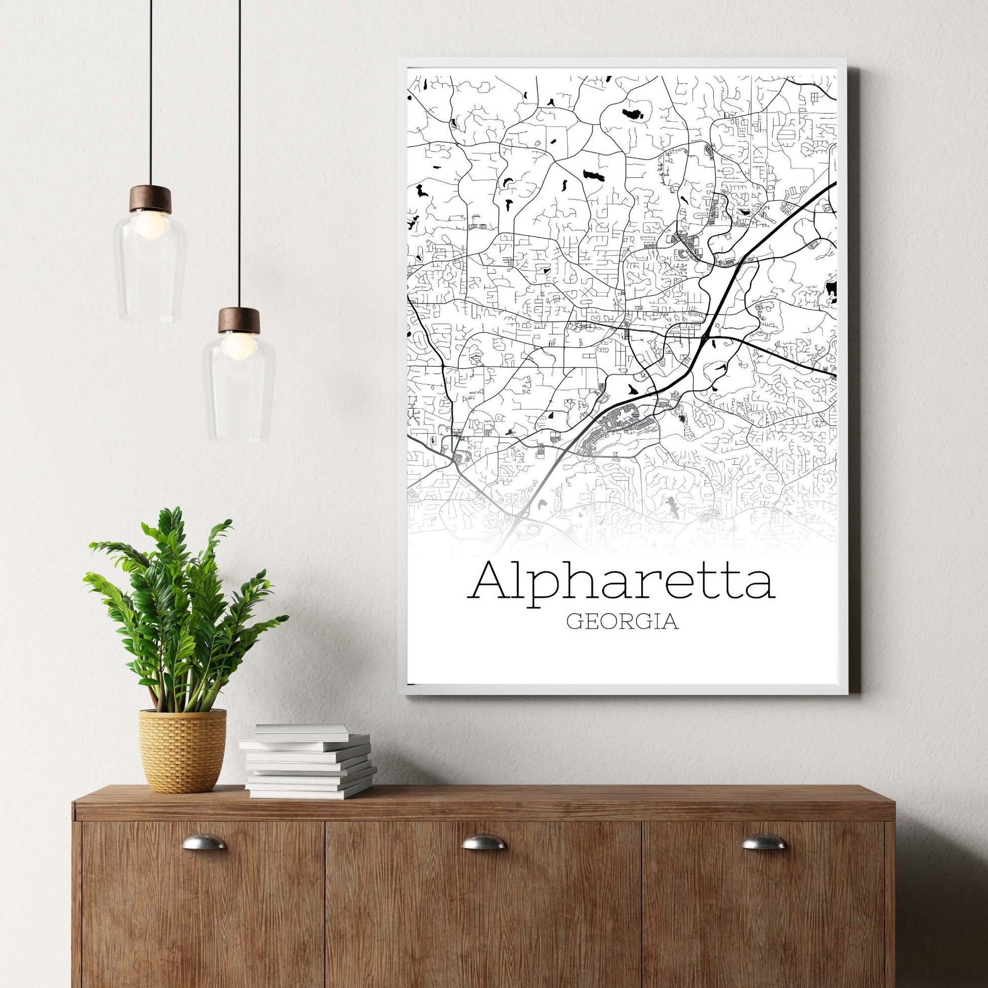 Alpharetta Georgia City Map Poster - GroovyGrove