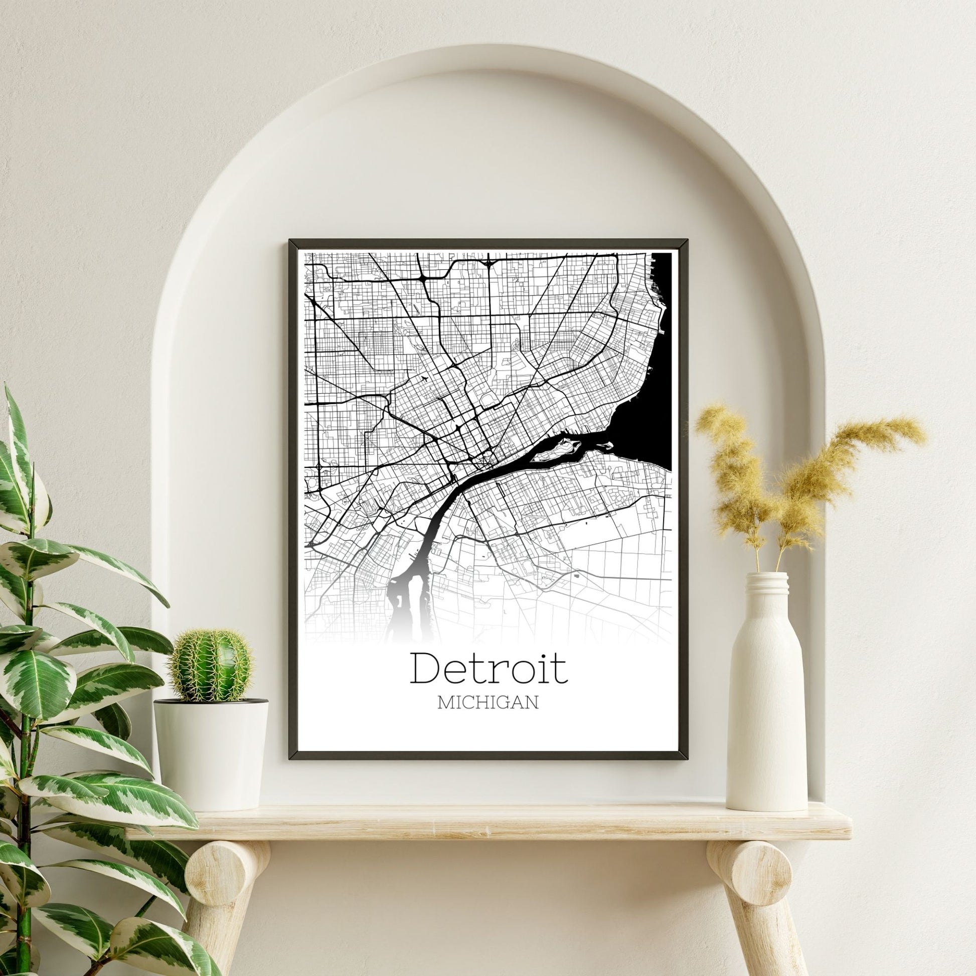 Detroit Michigan City Map Poster - GroovyGrove