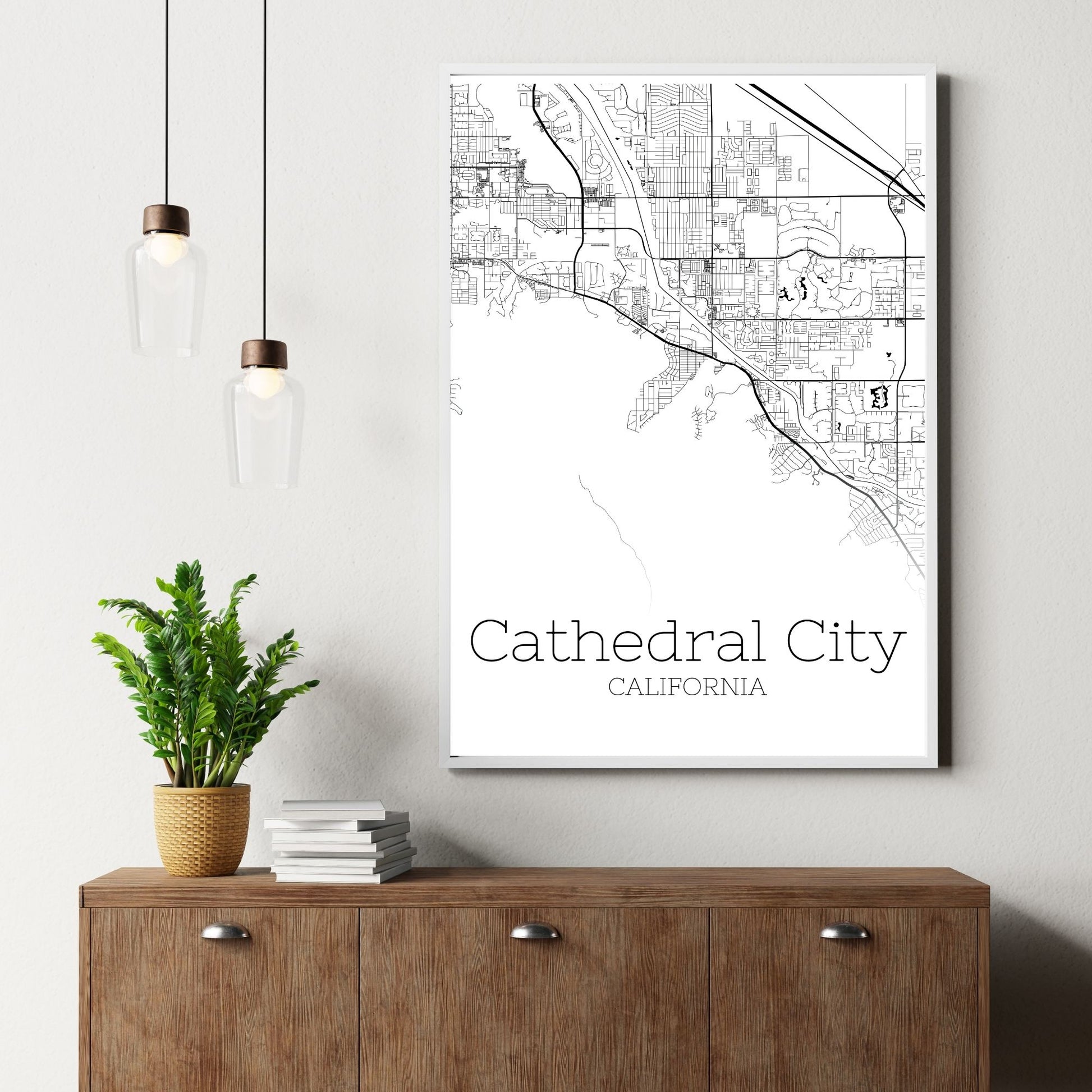 Cathedral City California Map Poster - GroovyGrove