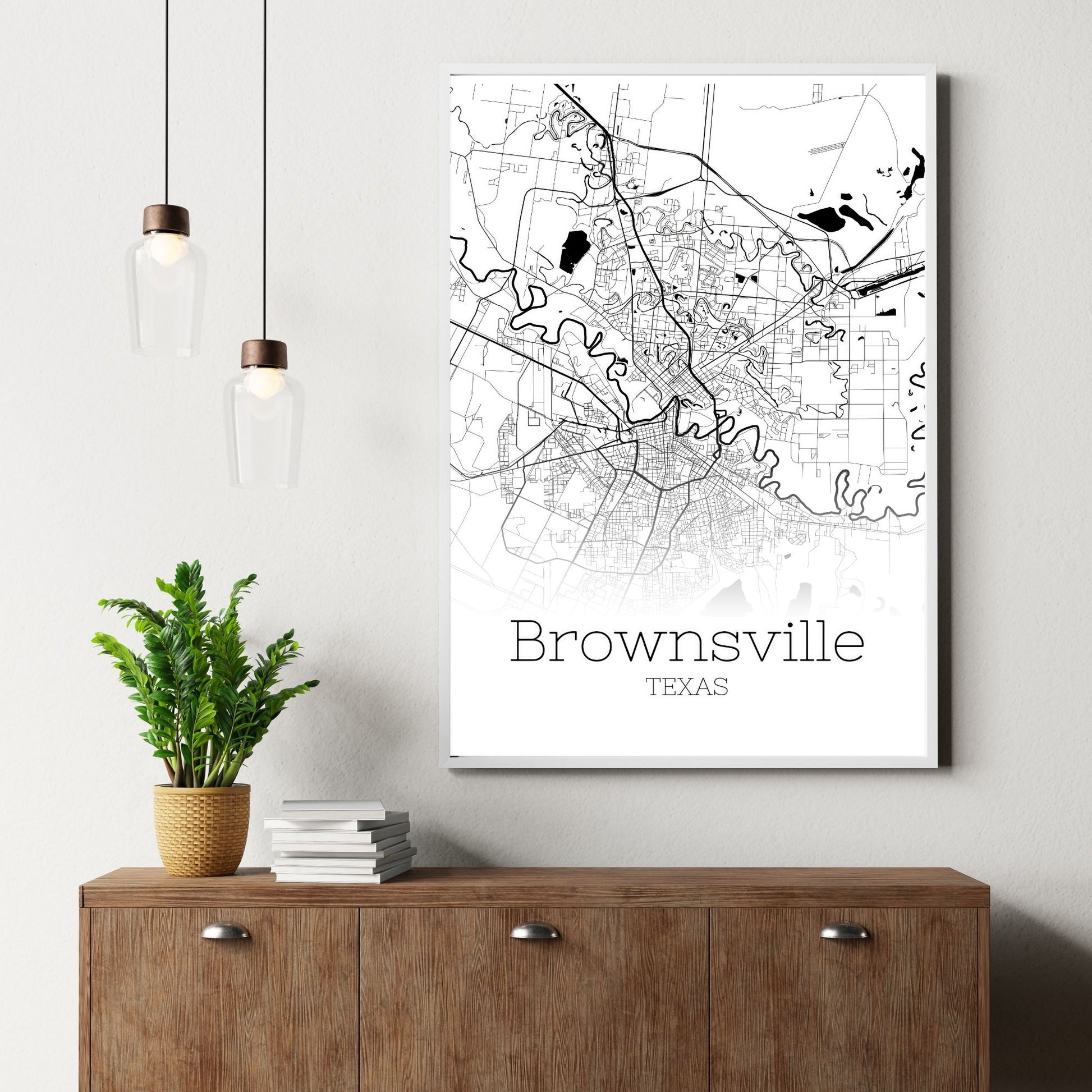 Brownsville Texas City Map Poster - GroovyGrove