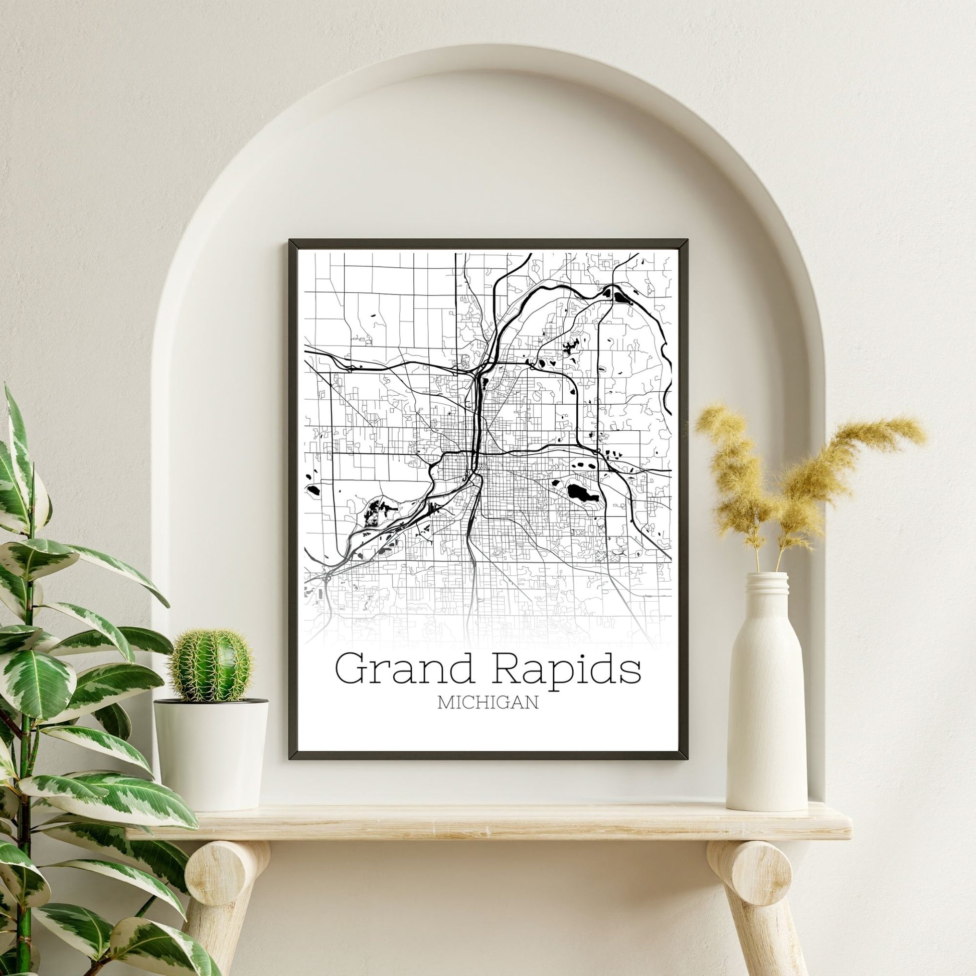 Grand Rapids Michigan City Map Poster - GroovyGrove