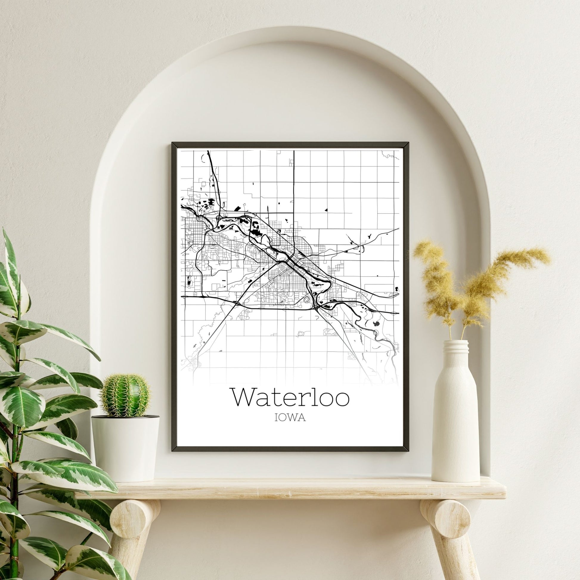 Waterloo Iowa City Map Poster - GroovyGrove