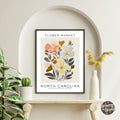 North Carolina Flower Market Poster - GroovyGrove