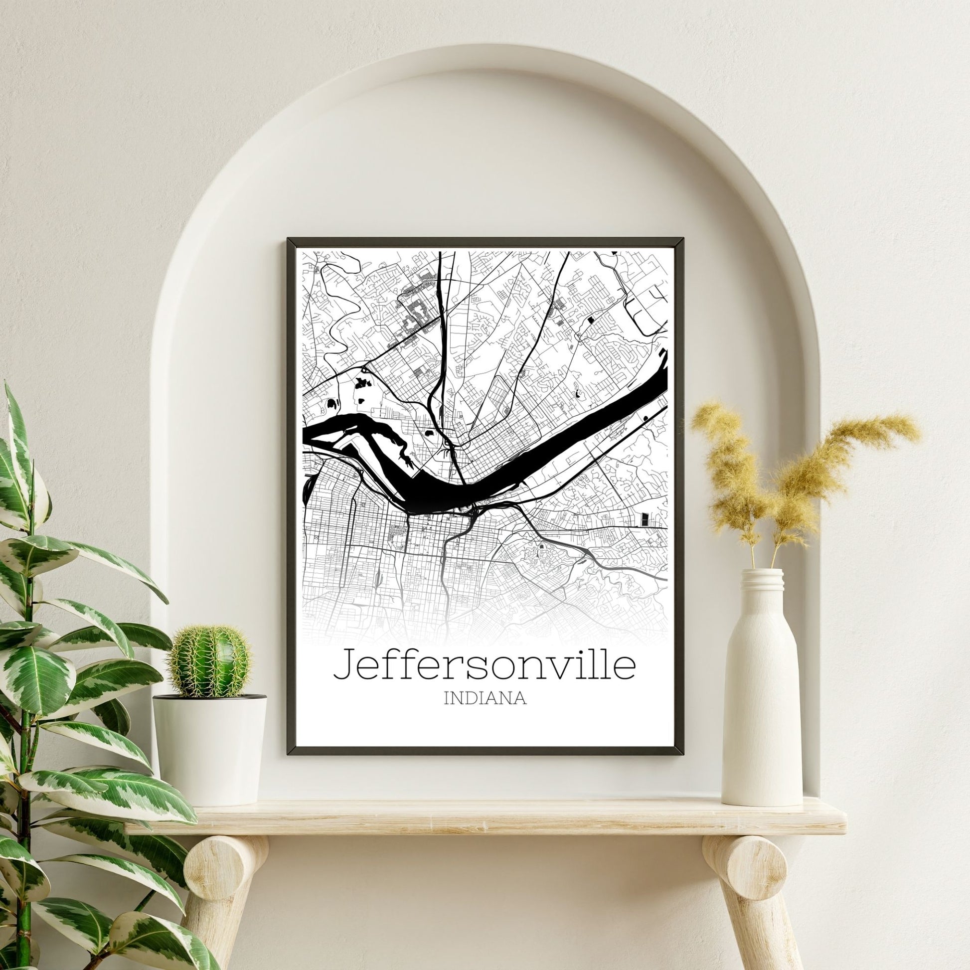 Jeffersonville Indiana City Map Poster - GroovyGrove