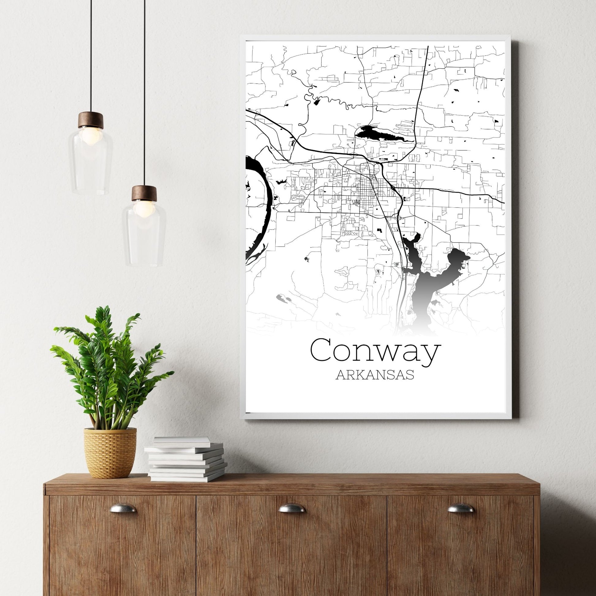 Conway Arkansas City Map Poster - GroovyGrove