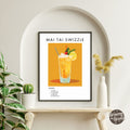 Mai Tai Swizzle Retro Cocktail Poster - GroovyGrove