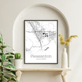 Pleasanton California City Map Poster - GroovyGrove