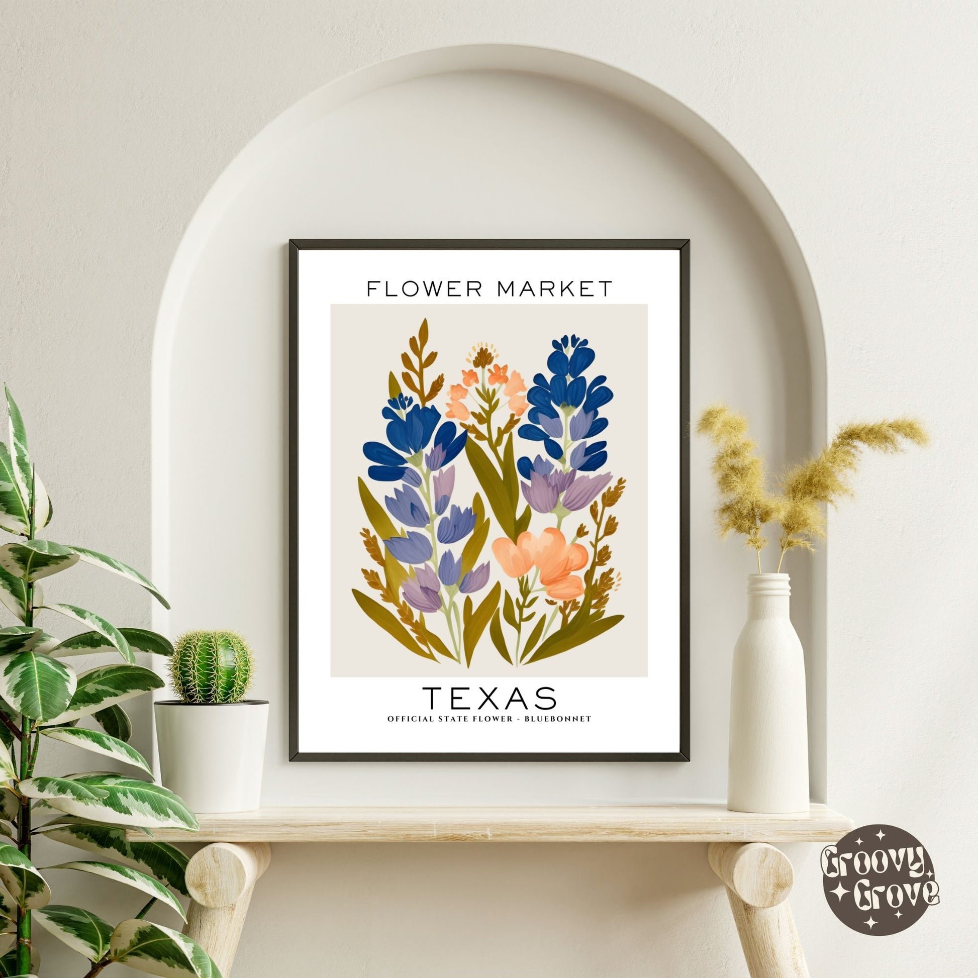 Texas Flower Market Poster - GroovyGrove