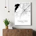 Cedar Hill Texas City Map Poster - GroovyGrove