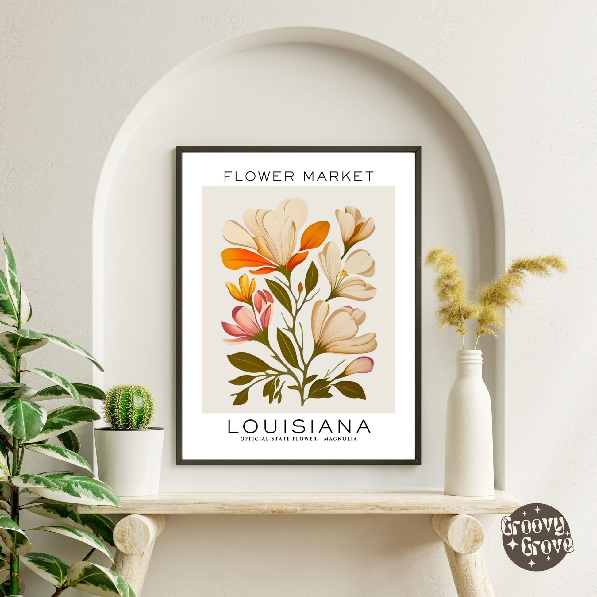 Louisiana Flower Market Poster - GroovyGrove