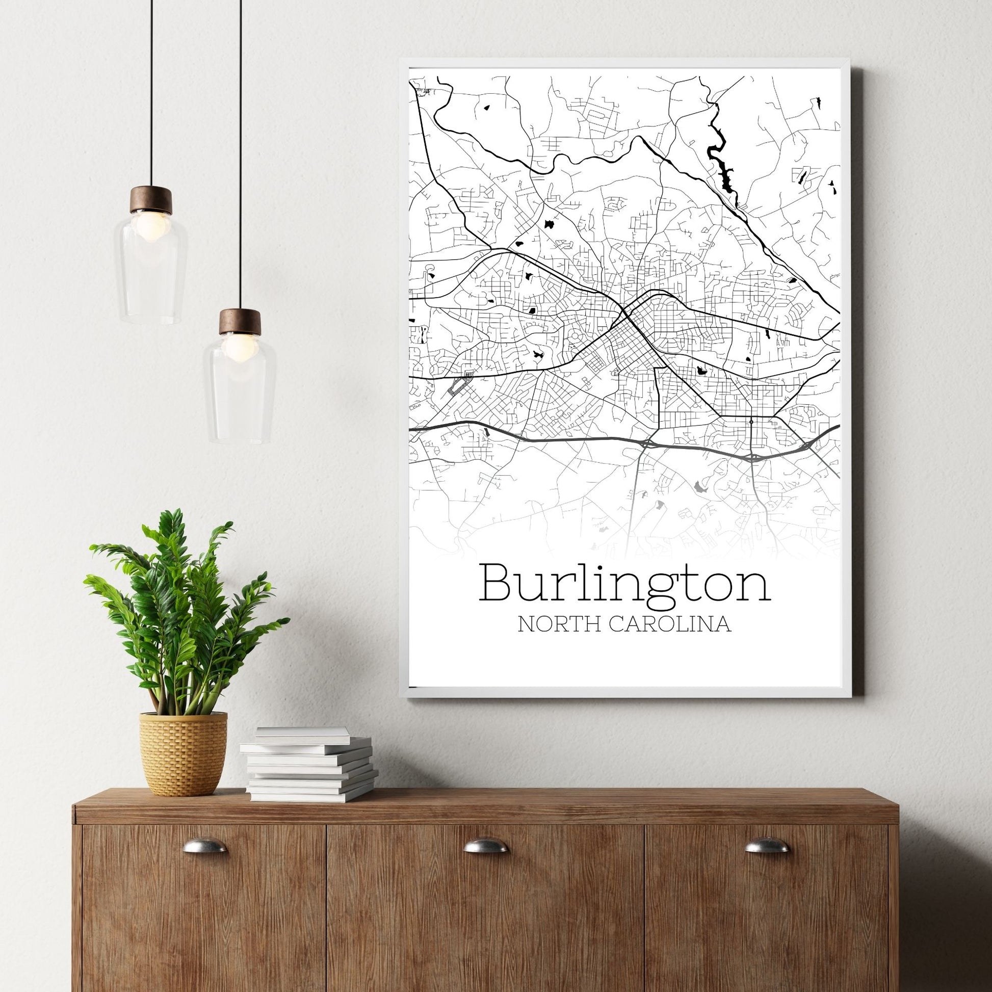 Burlington North Carolina City Map Poster - GroovyGrove