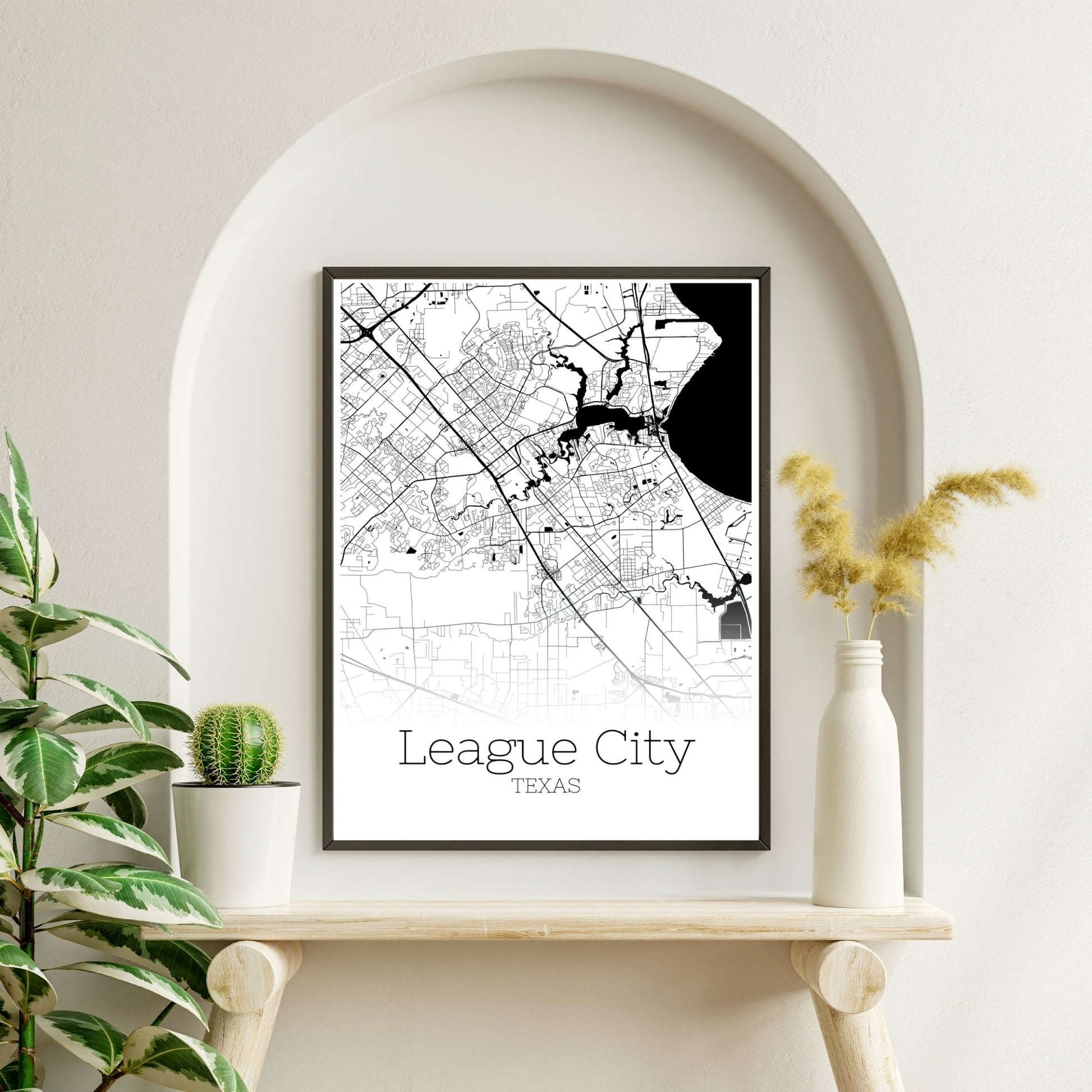 League City Texas Map Poster - GroovyGrove