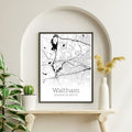 Waltham Massachusetts City Map Poster - GroovyGrove