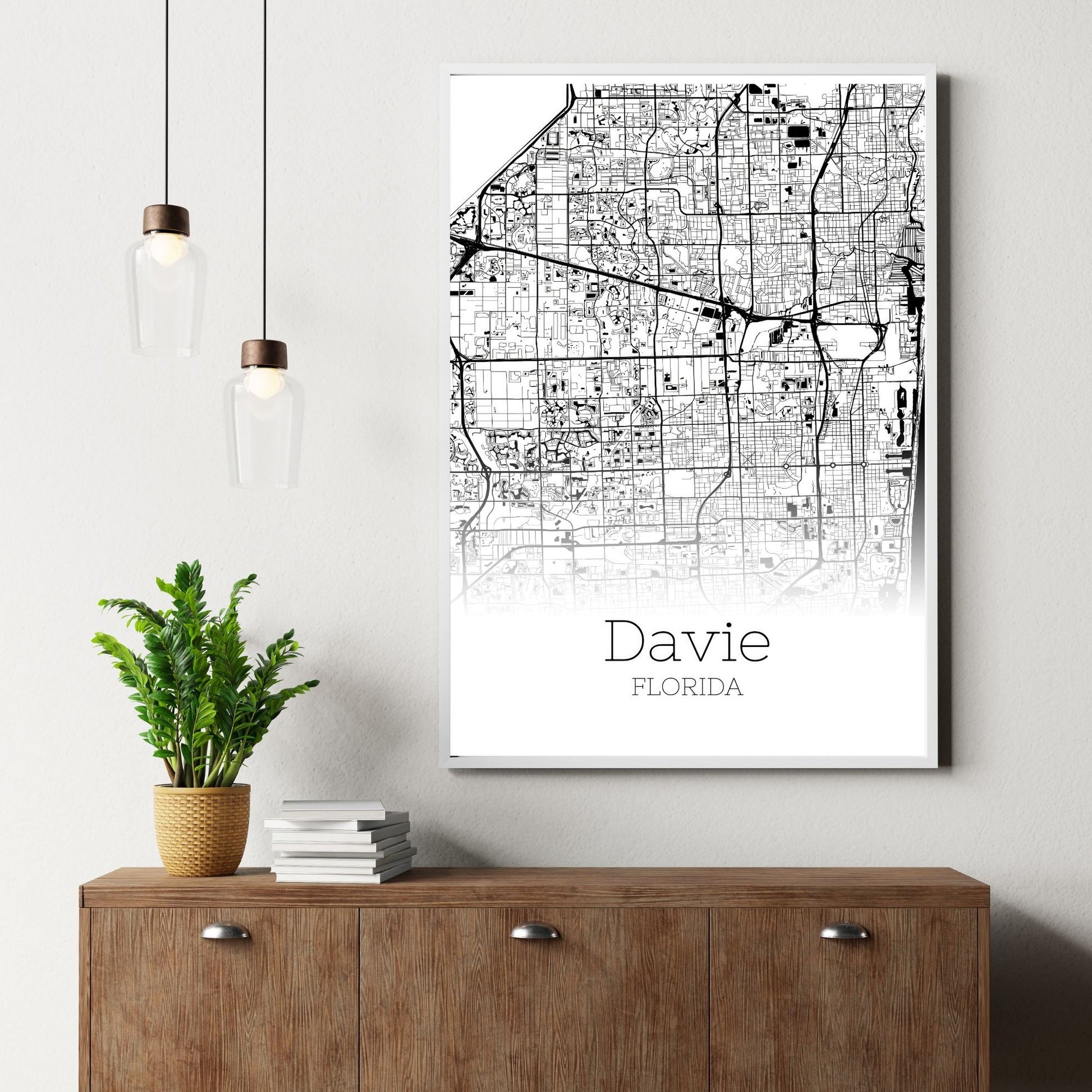 Davie Florida City Map Poster - GroovyGrove