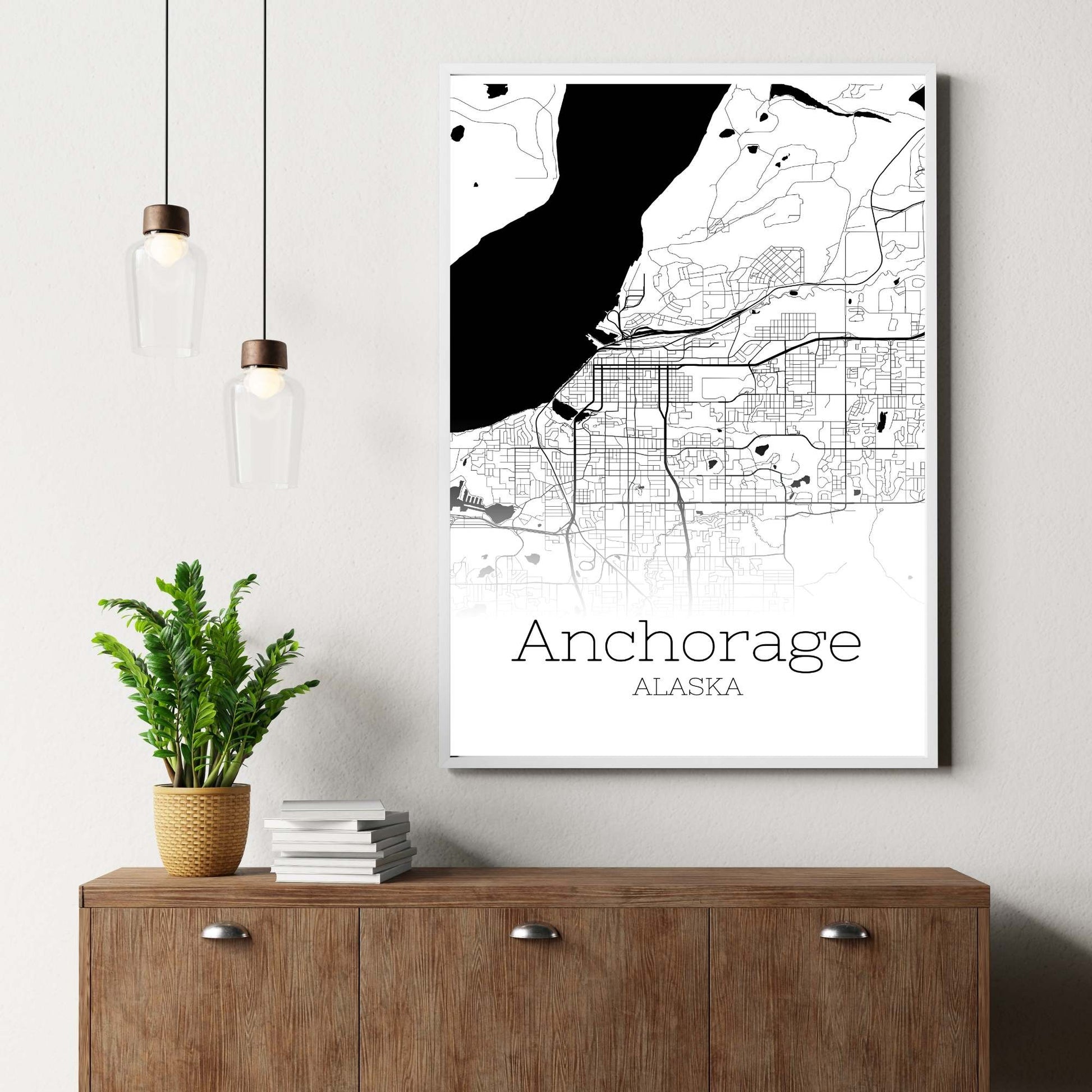 Anchorage Alaska City Map Poster - GroovyGrove