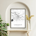 Lawrence Kansas City Map Poster - GroovyGrove