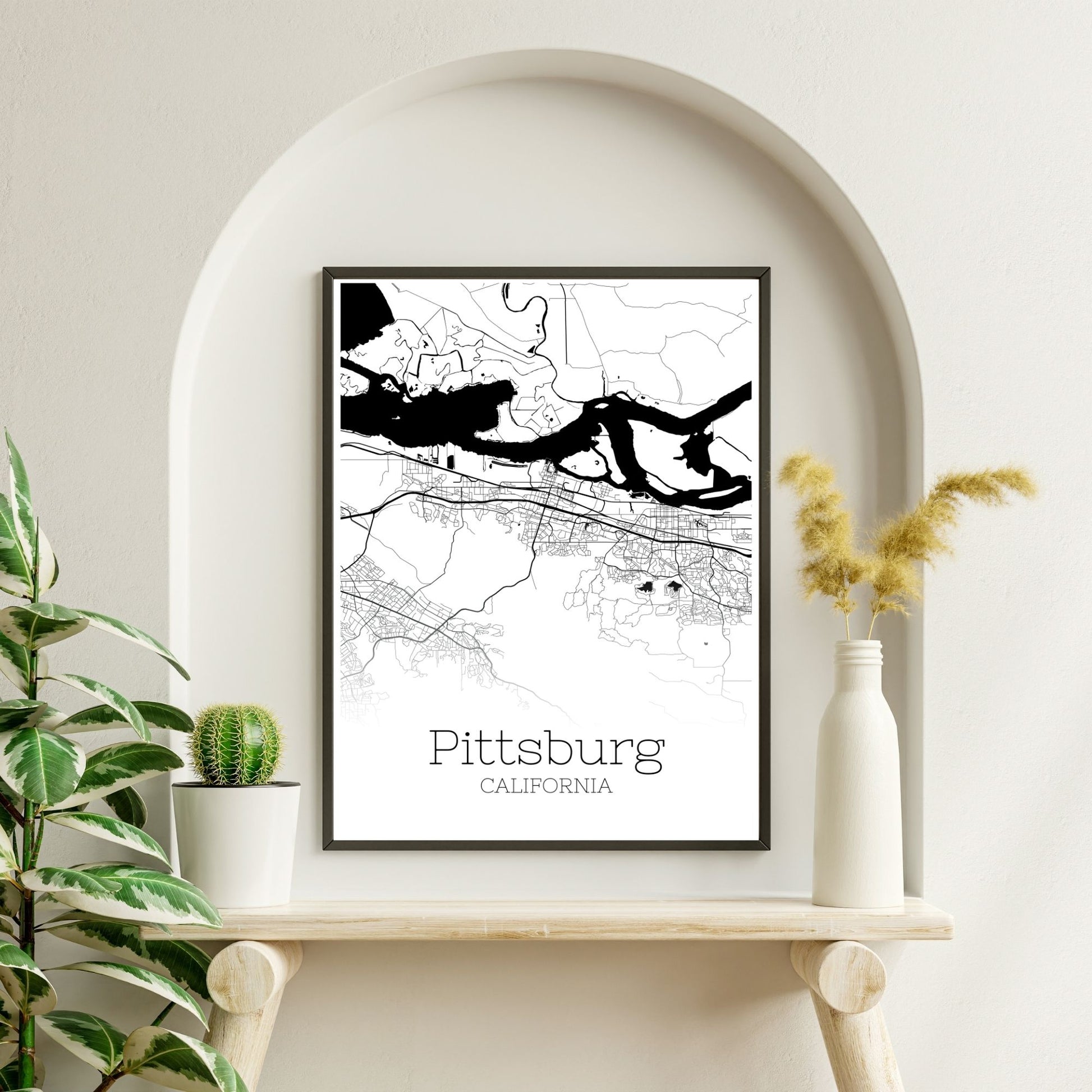 Pittsburg California City Map Poster - GroovyGrove