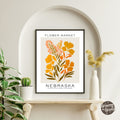 Nebraska Flower Market Poster - GroovyGrove