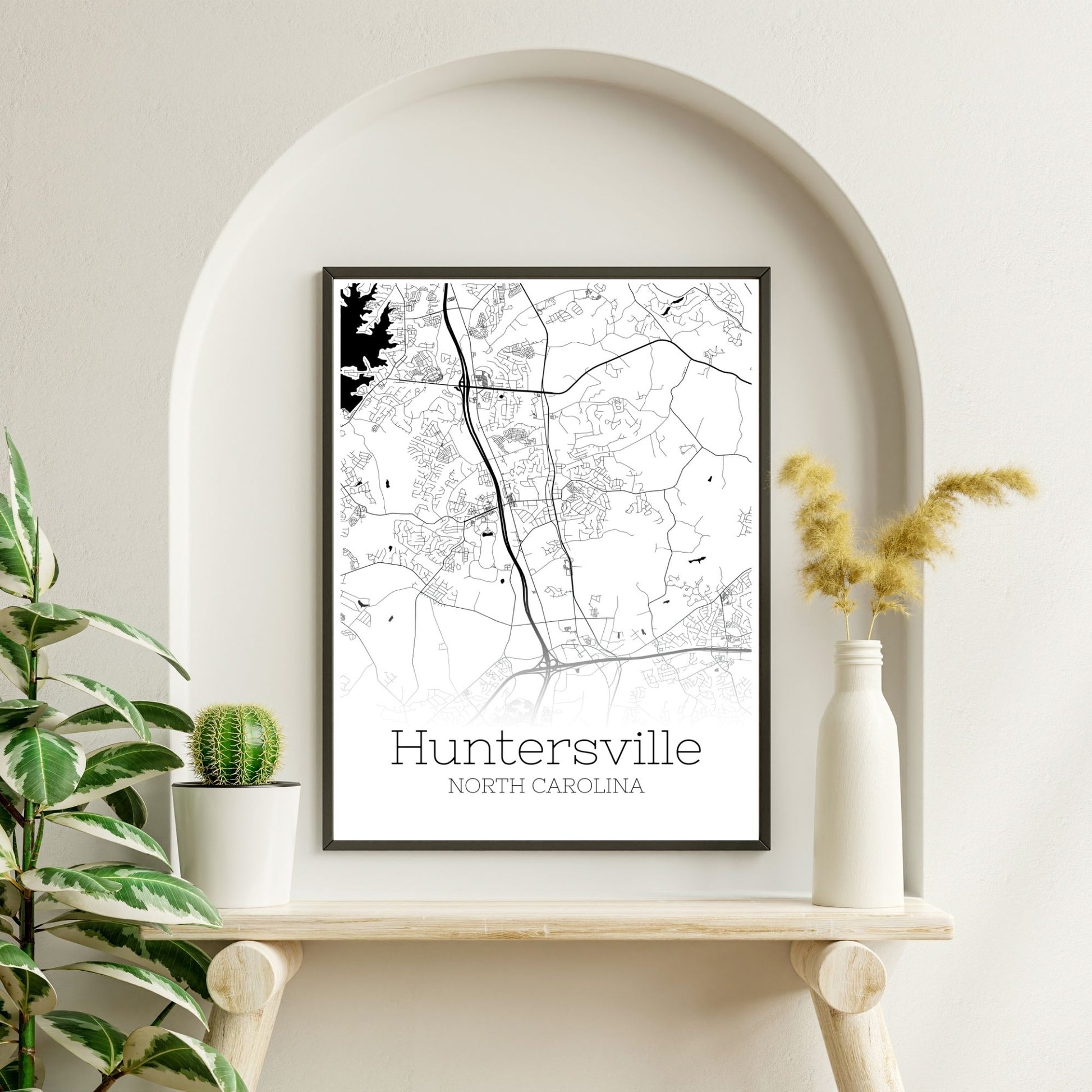 Huntersville North Carolina City Map Poster - GroovyGrove