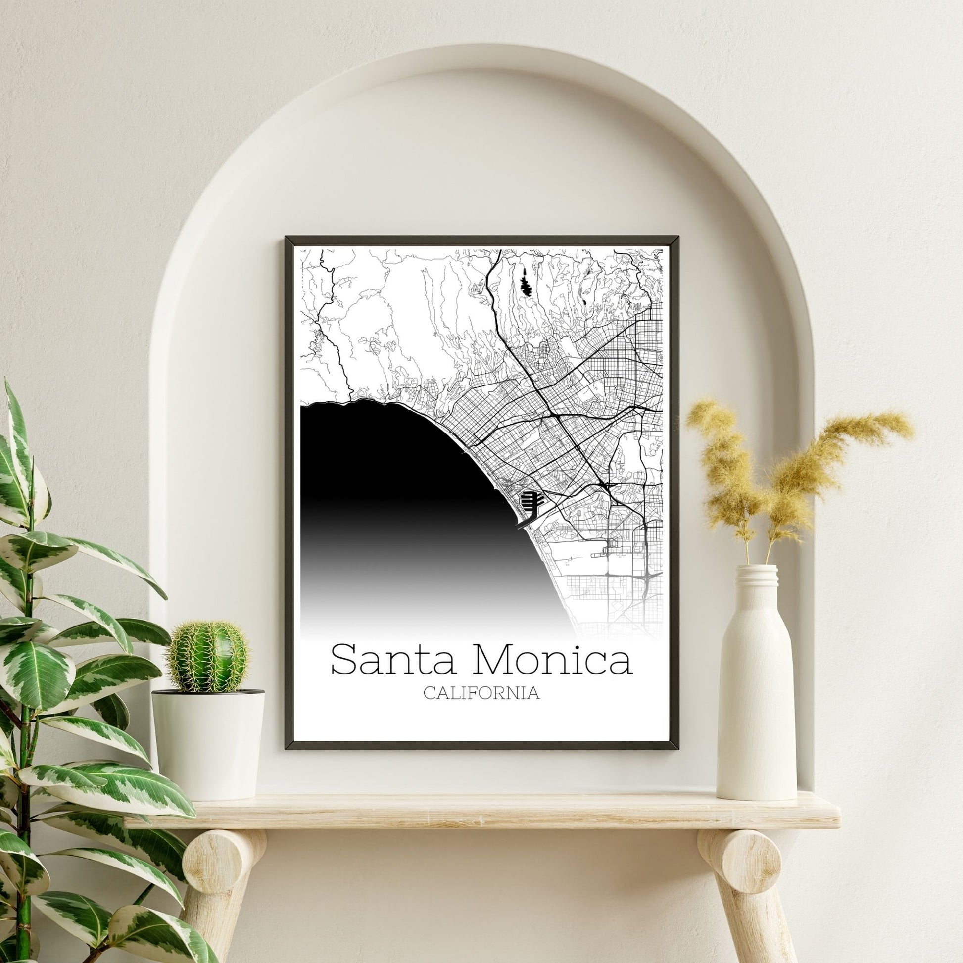 Santa Monica California City Map Poster - GroovyGrove