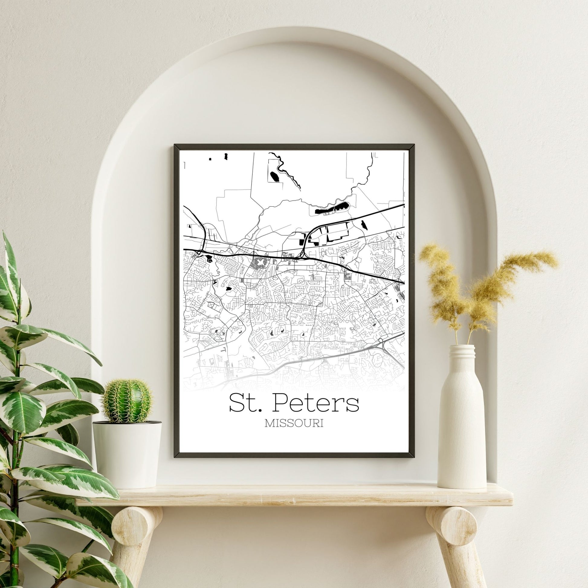 St. Peters Missouri City Map Poster - GroovyGrove