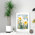 March Birthday Flower Market Poster - GroovyGrove