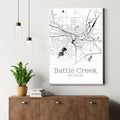 Battle Creek Michigan City Map Poster - GroovyGrove