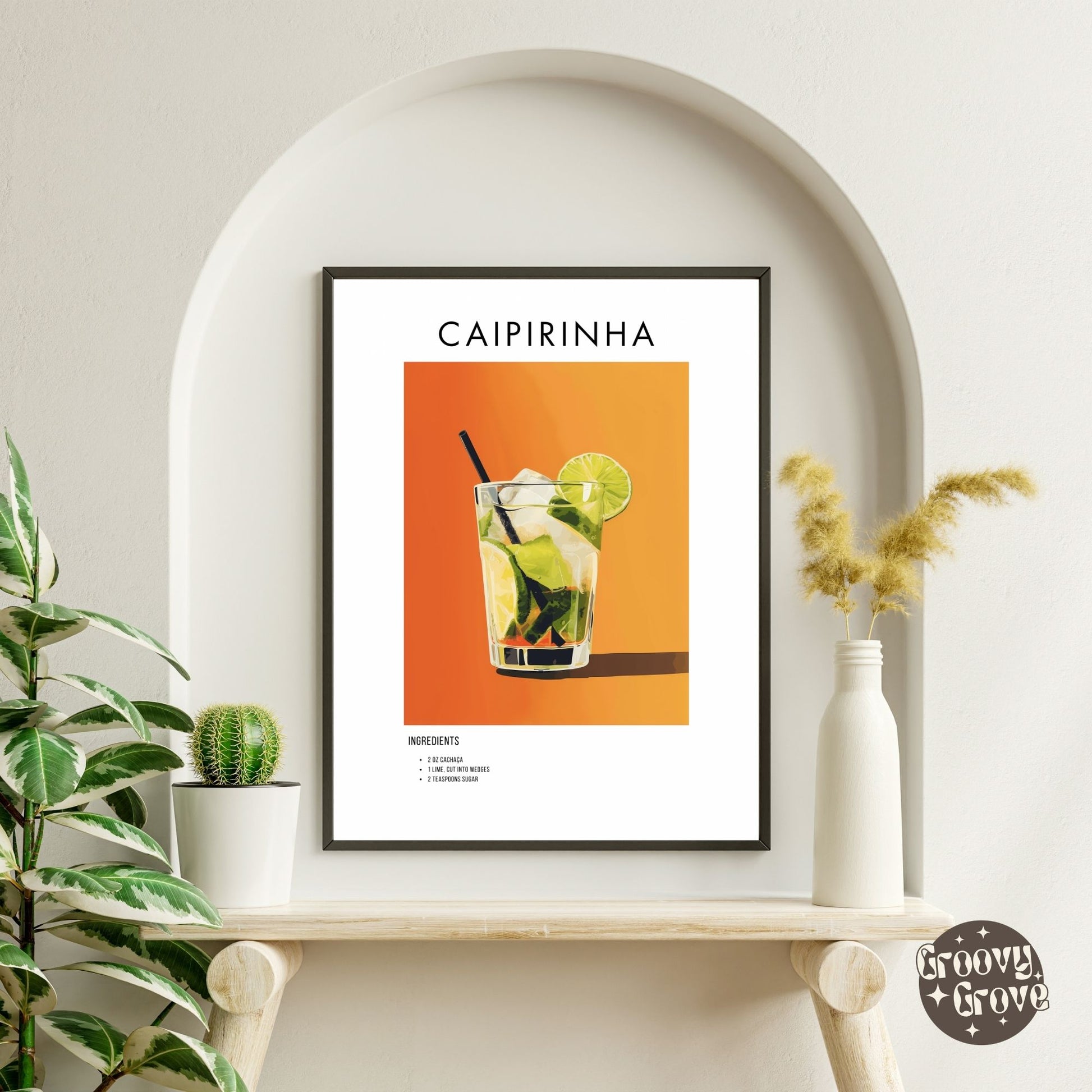 Caipirinha Retro Cocktail Poster - GroovyGrove