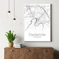 Clarksville Tennessee City Map Poster - GroovyGrove