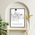 Grand Forks North Dakota City Map Poster - GroovyGrove