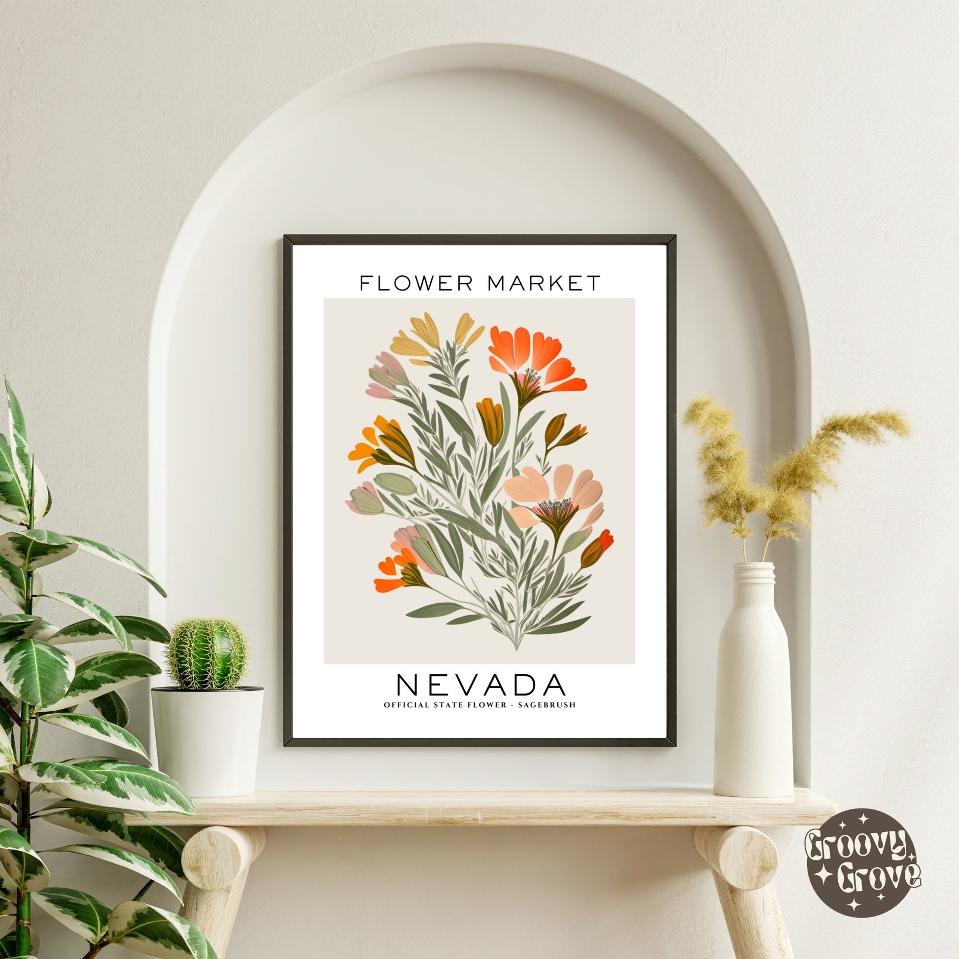 Nevada Flower Market Poster - GroovyGrove