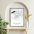 Waukesha Wisconsin City Map Poster - GroovyGrove