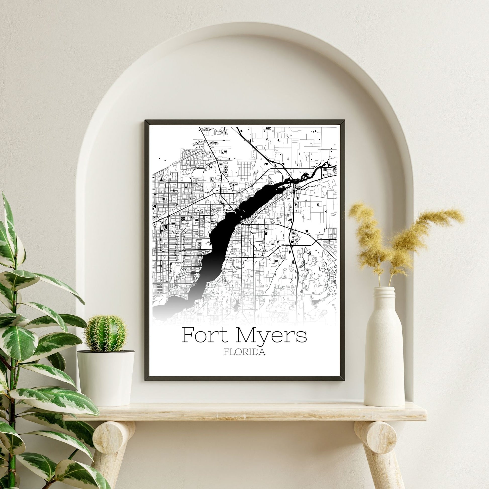 Fort Myers Florida City Map Poster - GroovyGrove