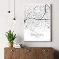 Bedford Texas City Map Poster - GroovyGrove