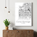 Coral Springs Florida City Map Poster - GroovyGrove