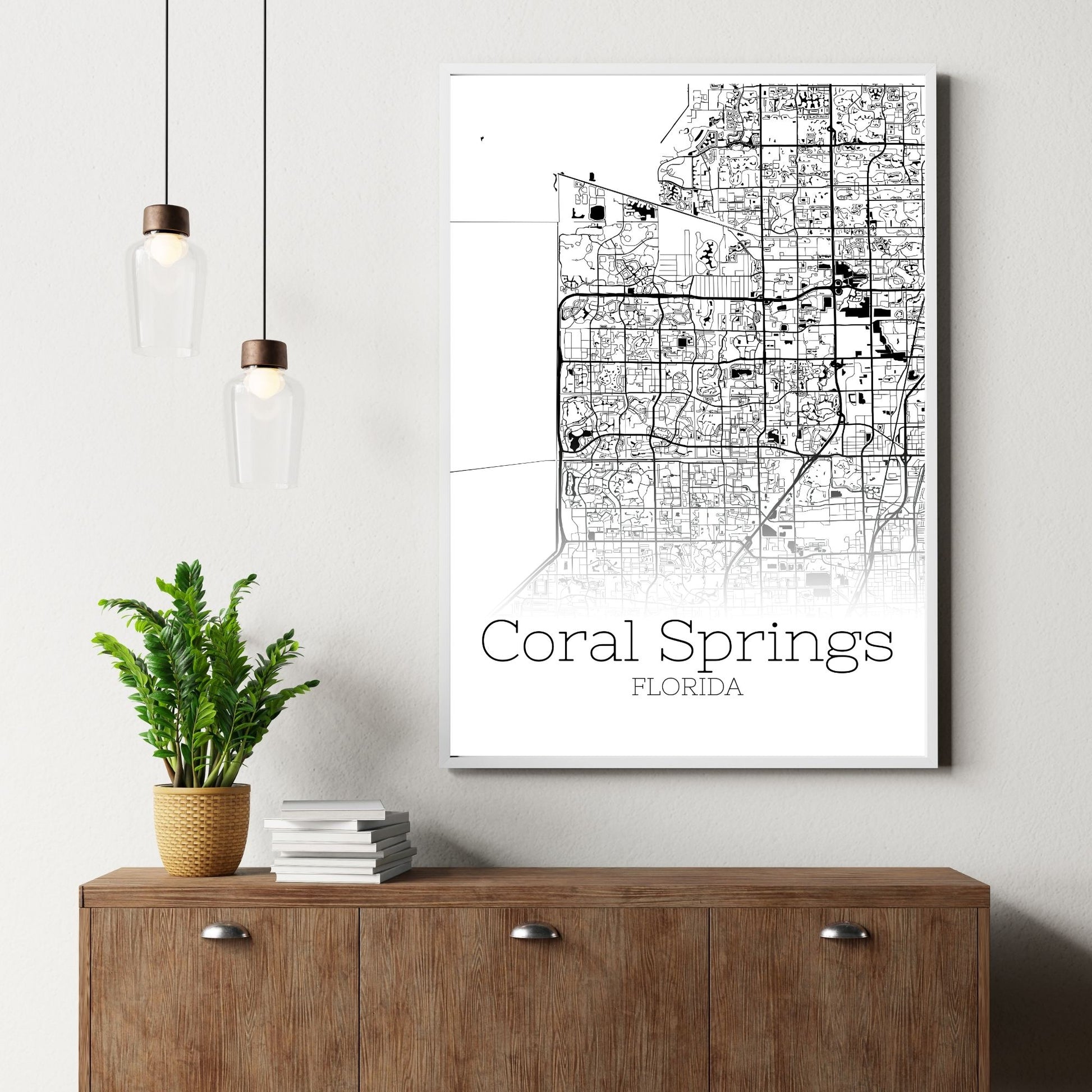 Coral Springs Florida City Map Poster - GroovyGrove