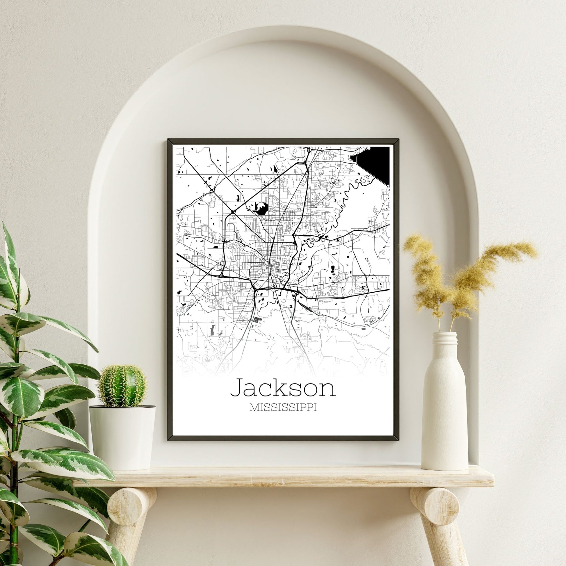 Jackson Mississippi City Map Poster - GroovyGrove