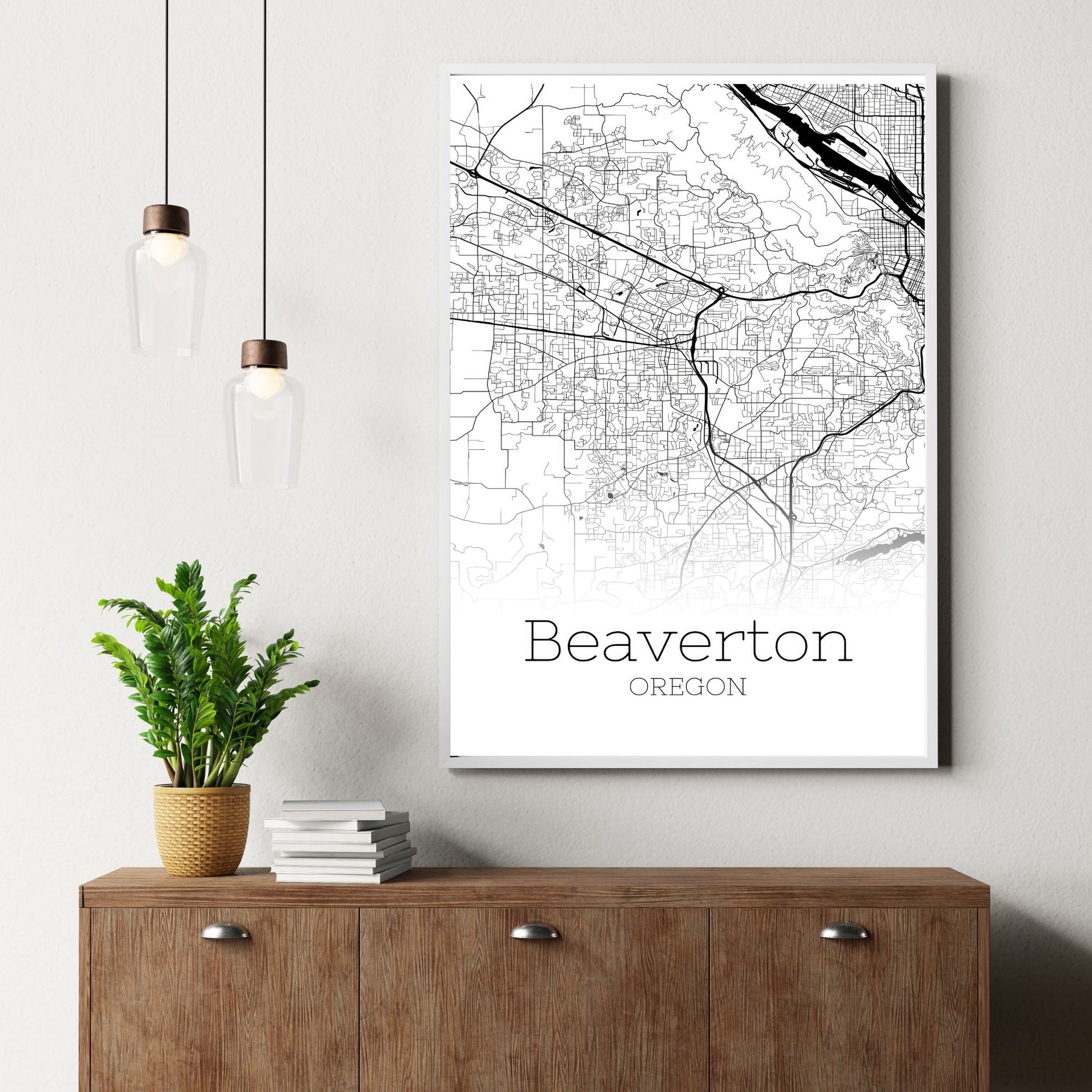 Beaverton Oregon City Map Poster - GroovyGrove