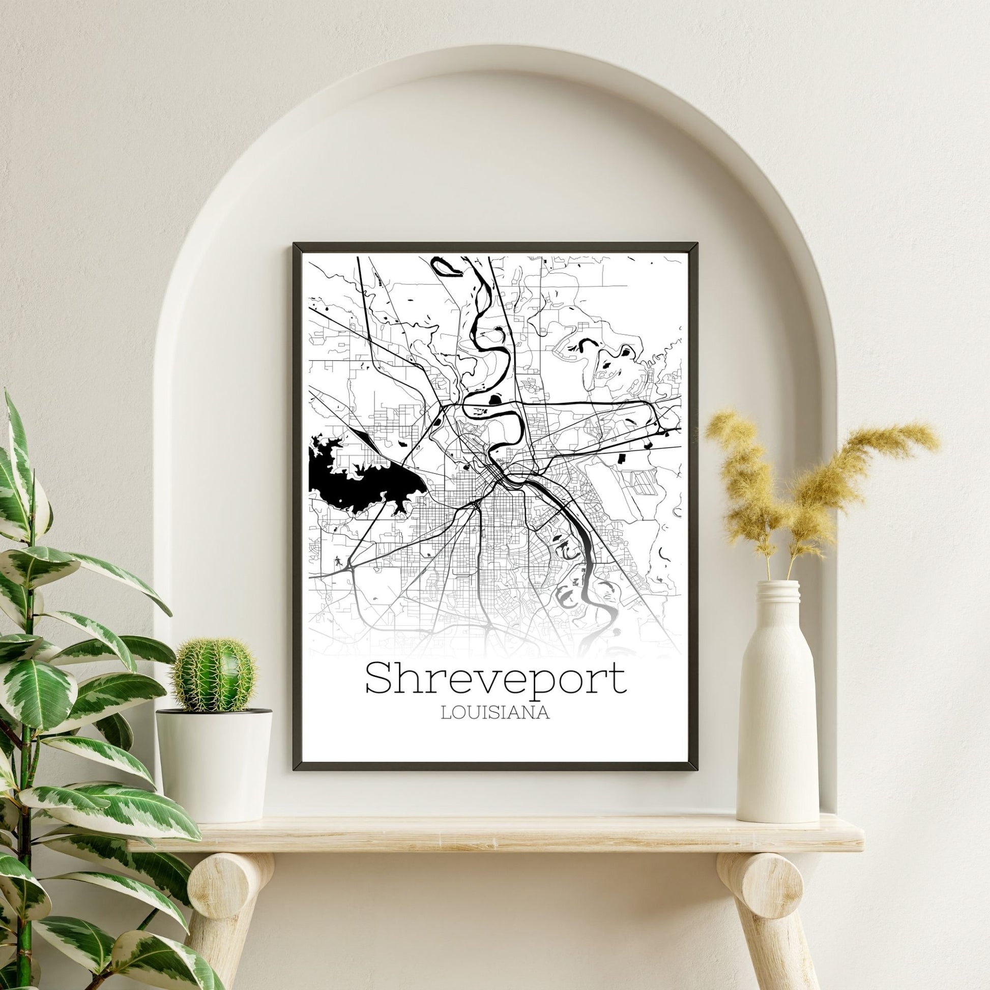 Shreveport Louisiana City Map Poster - GroovyGrove